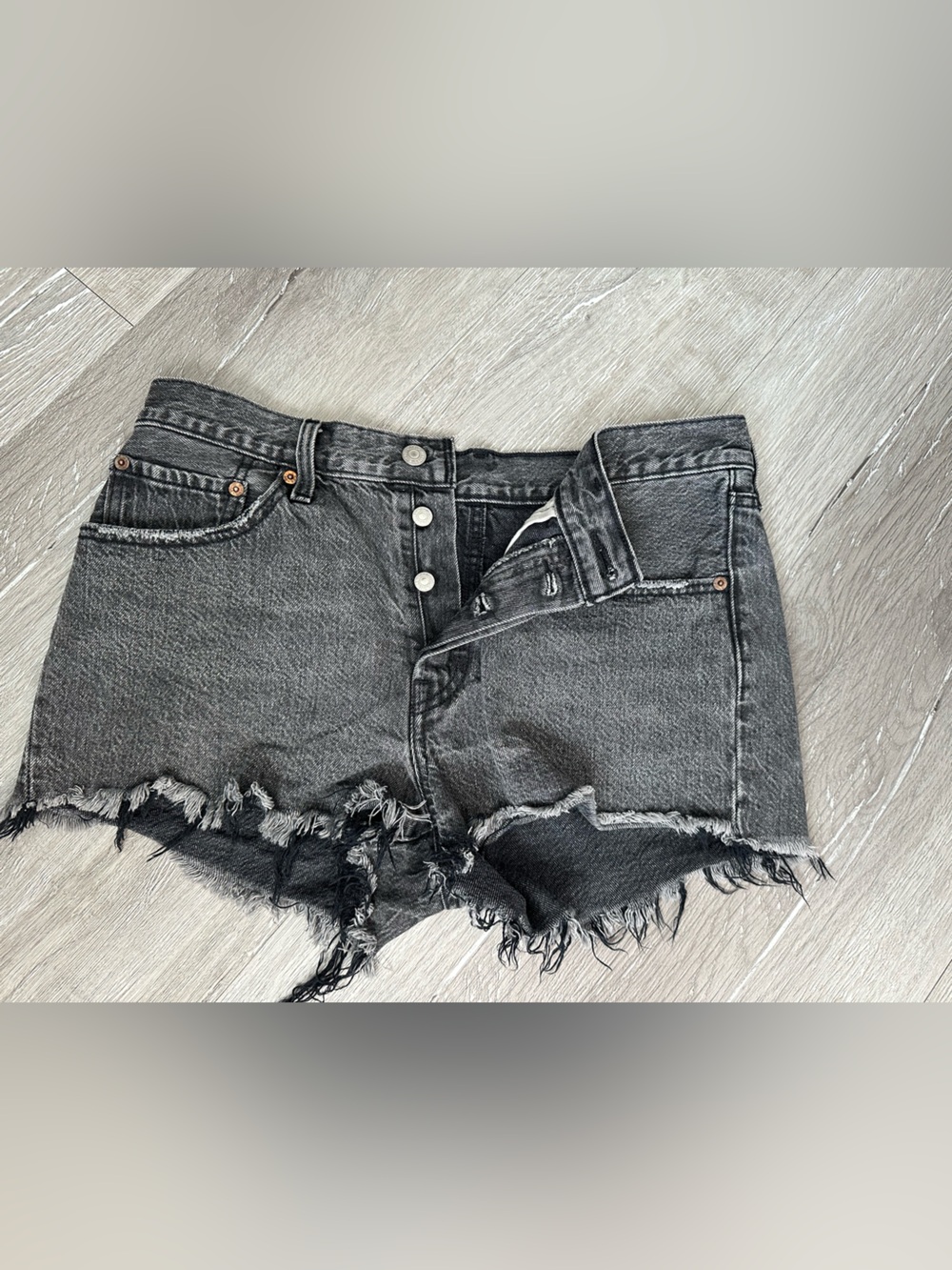 Levi's 501 Denim Jean Shorts Black 30